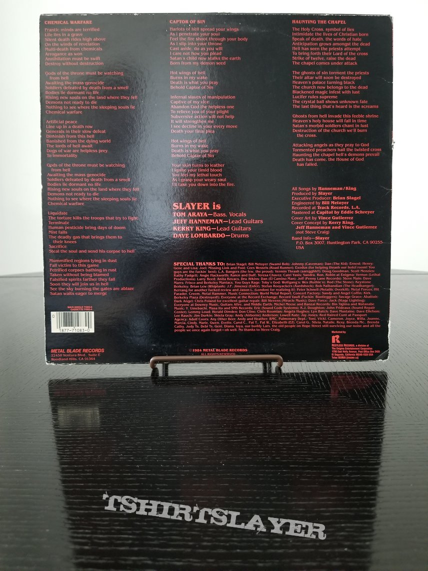 Slayer &#039; Show No Mercy &#039; Original Vinyl LP + Slayer &#039; Haunting The Chapel &#039; Original Vinyl EP + Promotional Ads