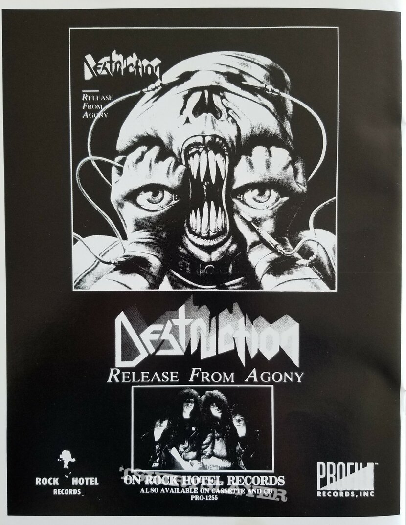 Destruction &#039; Release From Agony &#039; Original Vinyl LPs + Promotional Poster