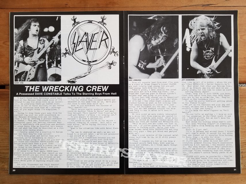 Slayer &#039; Hell Awaits &#039; Original Vinyl LPs + Promotional Ads