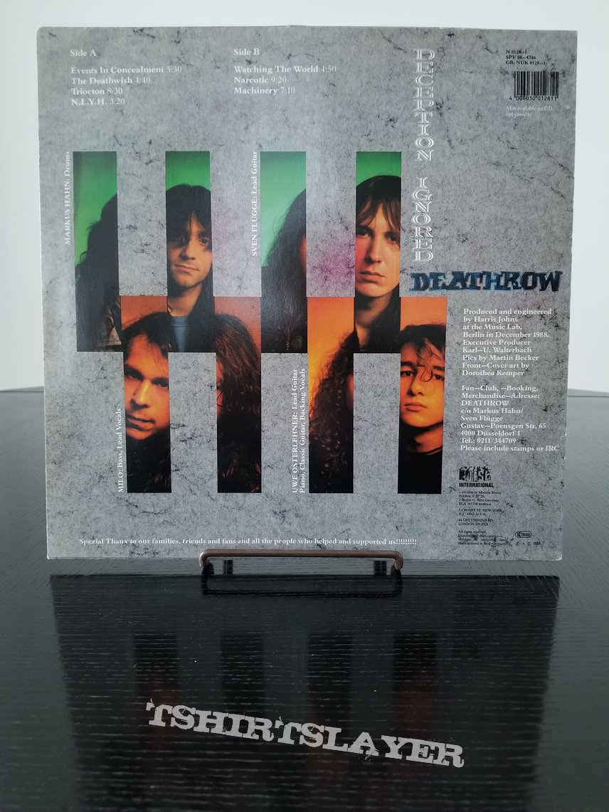 Deathrow &#039; Deception Ignored &#039; Original Vinyl LP + Promotional Ads