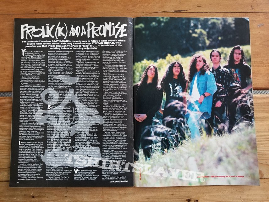 Death Angel &#039; Frolic Through The Park &#039; Original Vinyl L.P. + Promotional Poster  