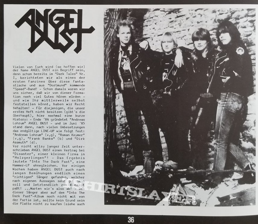 Angel Dust &#039; Into The Dark Past &#039; &amp; &#039; To Dust You Will Decay &#039; Original Vinyl LPs + Promotional Poster + Ads