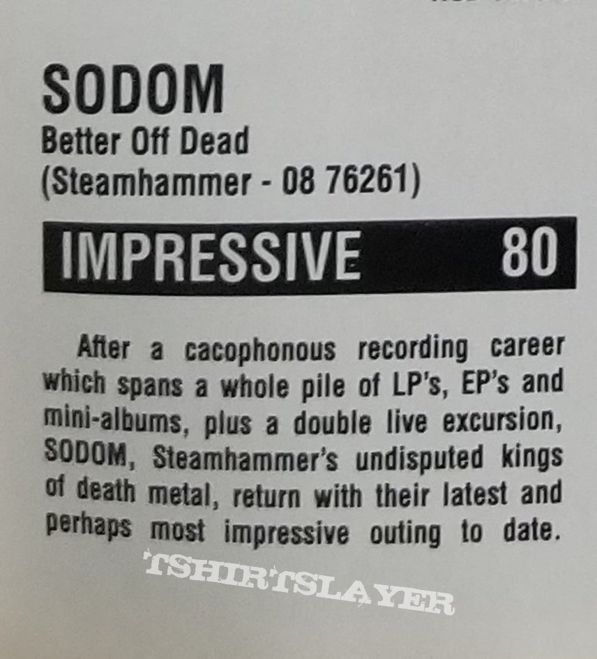 Sodom &#039; Better Off Dead &#039; Original Vinyl  LP + Promotional Strip + EMP Poster + &#039; The Saw Is The Law &#039; Original Vinyl EP