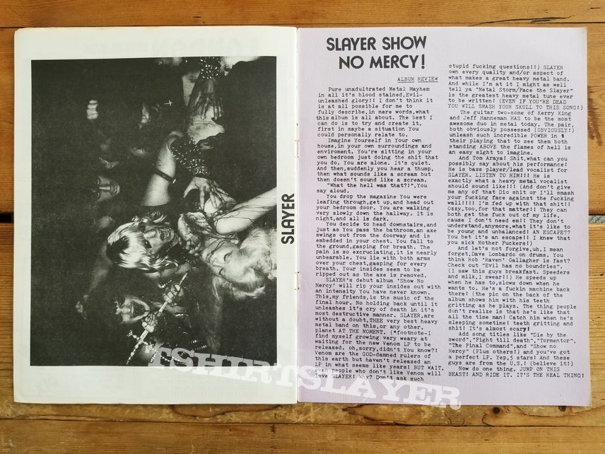 Slayer &#039; Show No Mercy &#039; Original Vinyl LP + Slayer &#039; Haunting The Chapel &#039; Original Vinyl EP + Promotional Ads