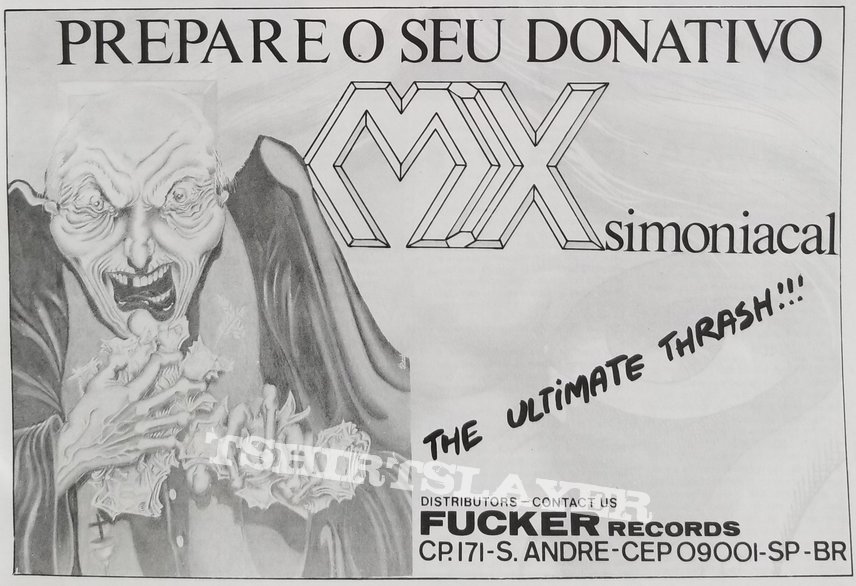 MX &#039; Simoniacal &#039; + &#039; Mental Slavery &#039; Original Vinyl LPs +  Fucker Records Label T-Shirt