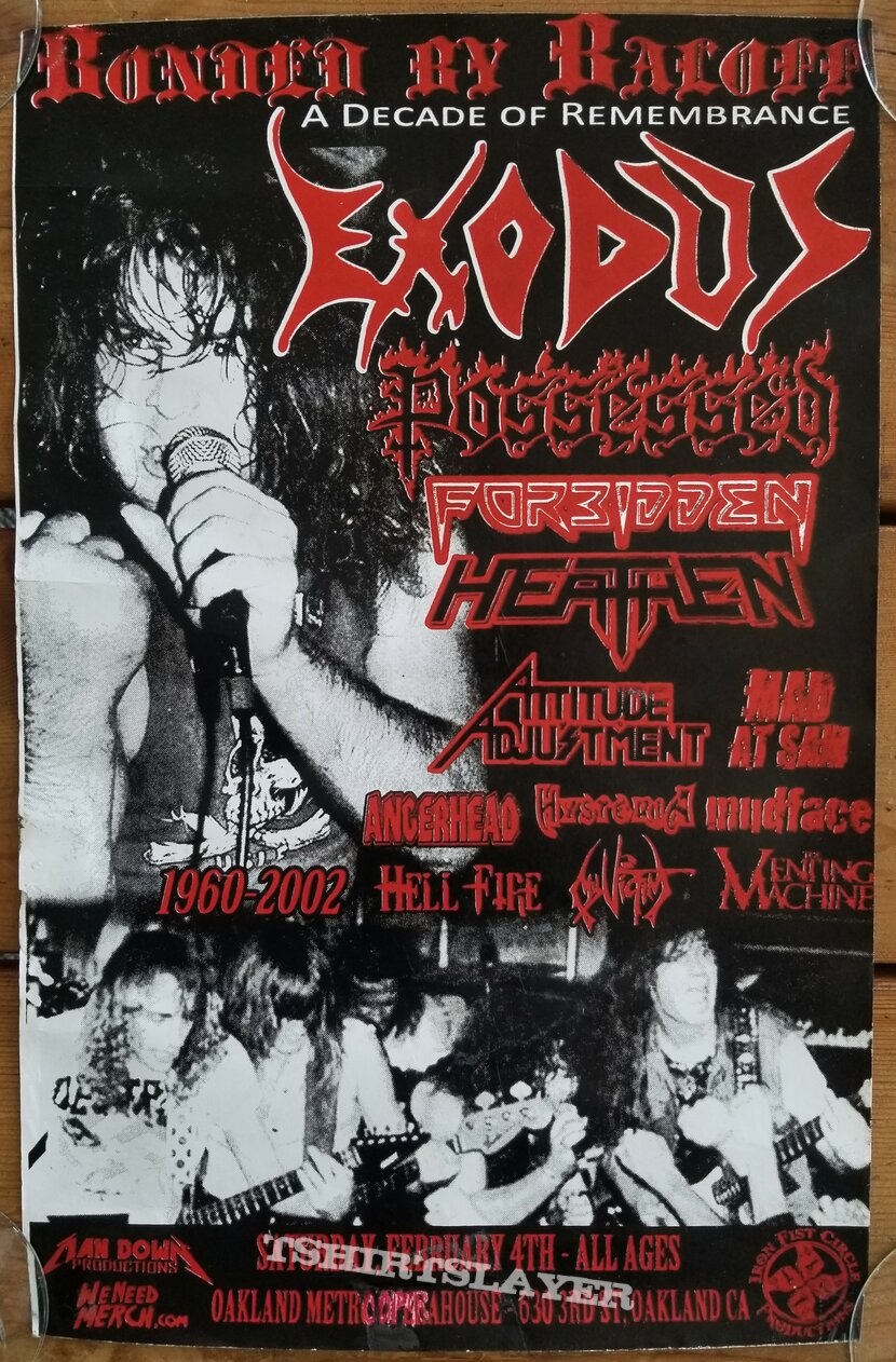 Exodus &#039; Bonded By Blood &#039; Original Vinyl LP + Promotional Ads 