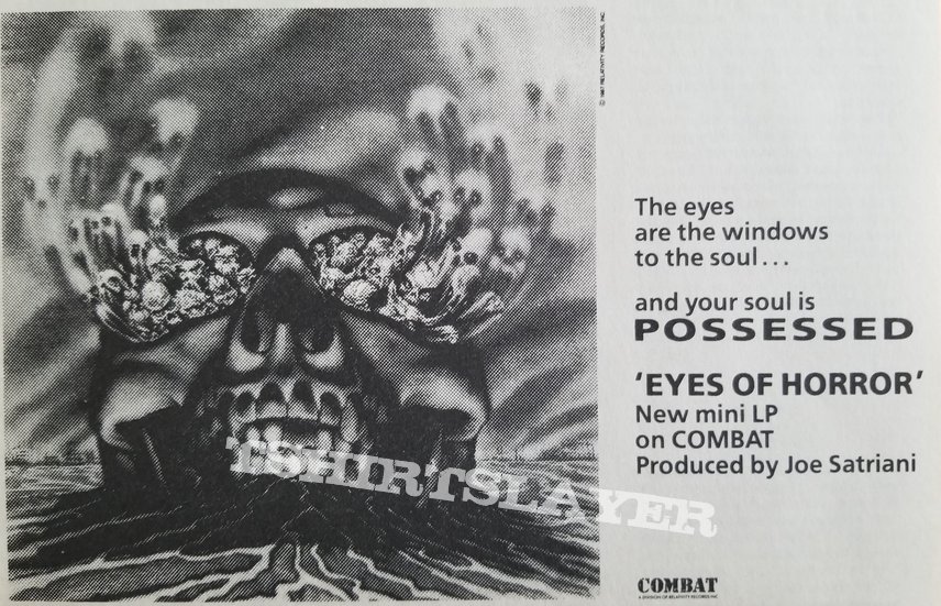 Possessed &#039; The Eyes Of Horror &#039; Original Vinyl LP + Promotional Ads