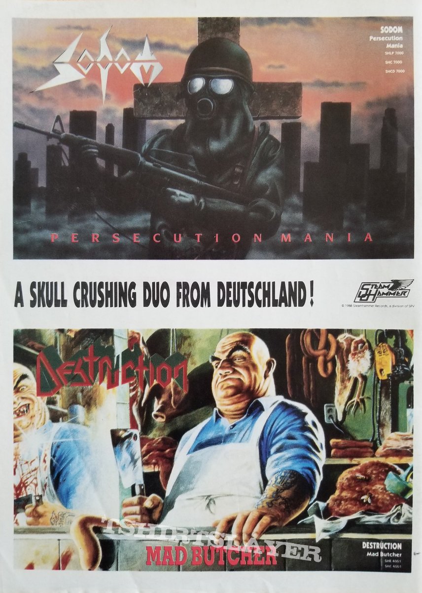 Destruction &#039; Mad Butcher &#039; Original Vinyl LP + Promotional Posters + Ads