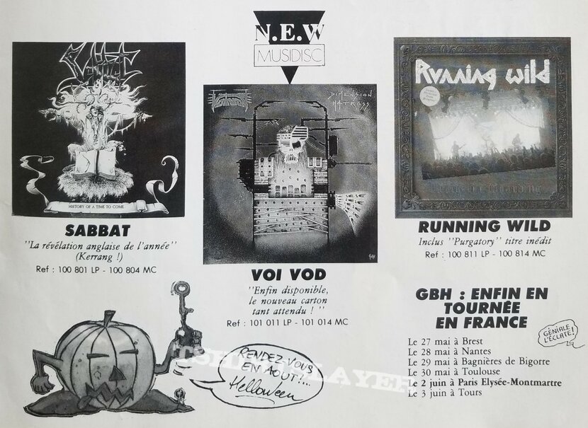 VoiVod &#039; Dimension Hatross &#039; Original Vinyl LP + Concert Bill Poster - Great Artwork By &#039; Away &#039; + Promotional Ads