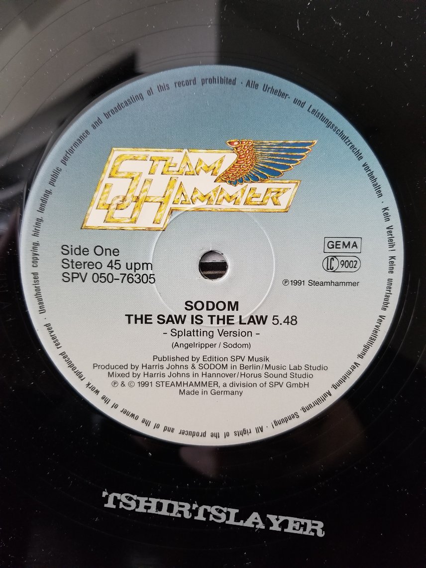 Sodom &#039; Better Off Dead &#039; Original Vinyl  LP + Promotional Strip + EMP Poster + &#039; The Saw Is The Law &#039; Original Vinyl EP
