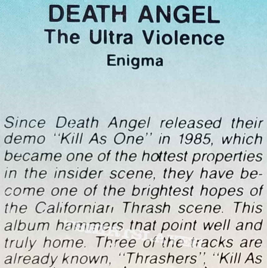 Death Angel &#039; The Ultra-Violence &#039; Original Vinyl LP + Promotional Poster + Ads