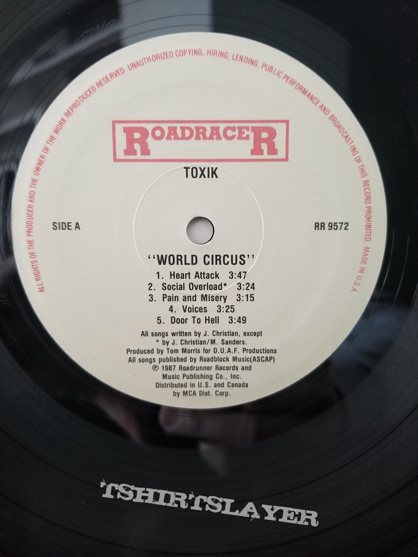 Toxik &#039; World Circus &#039; Original Vinyl LP + Promotional Poster + Ads