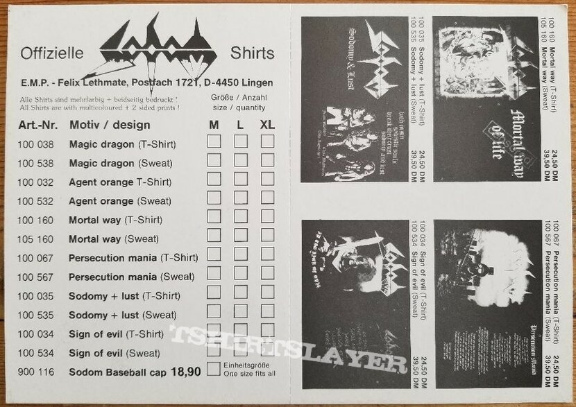 Sodom &#039; Agent Orange &#039; Original Vinyl LP + &#039; Ausgebombt &#039; Original Vinyl EP + EMP Poster + Promotional Ads