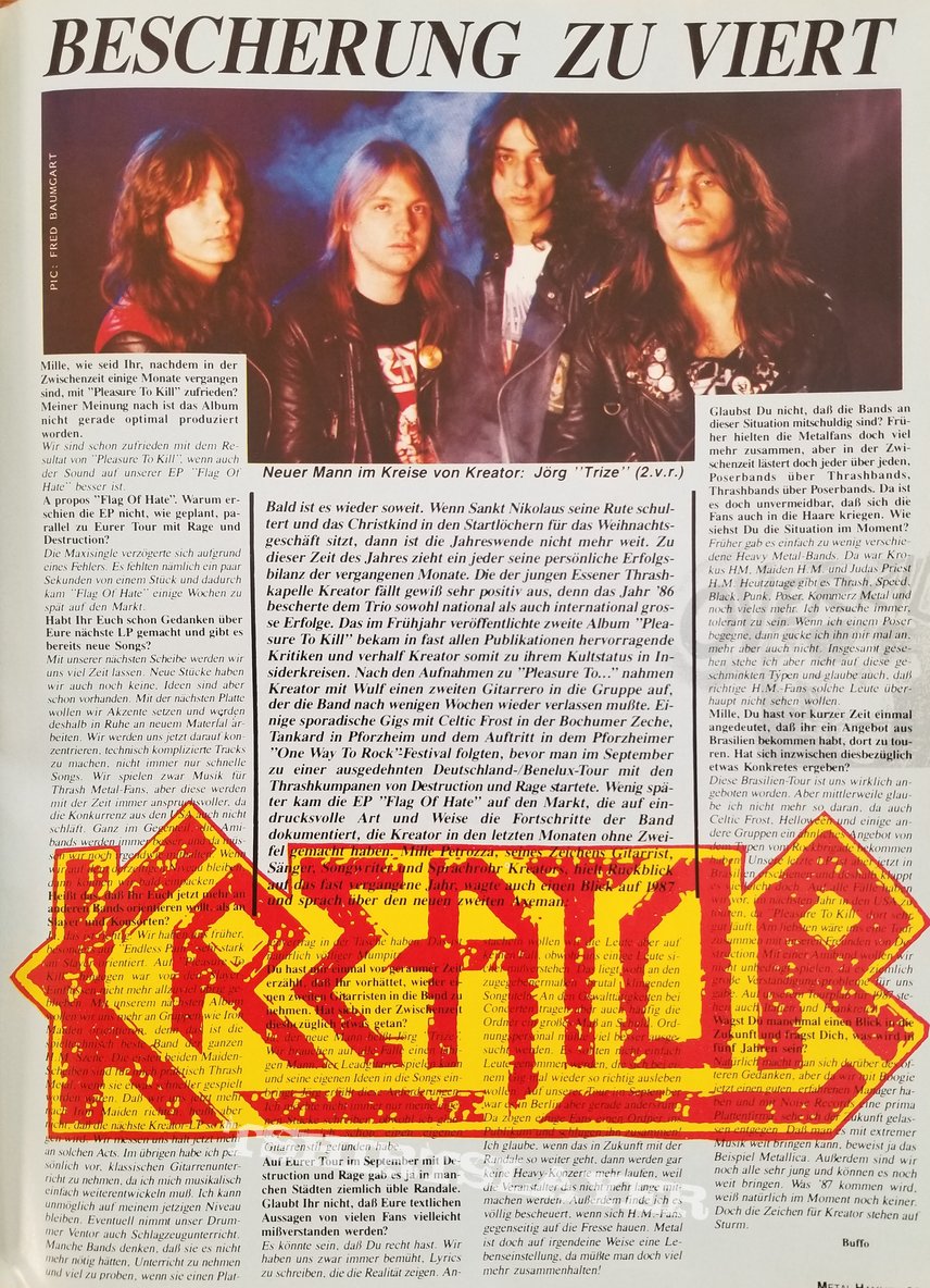 Kreator - Pleasure to Kill Album Lyrics
