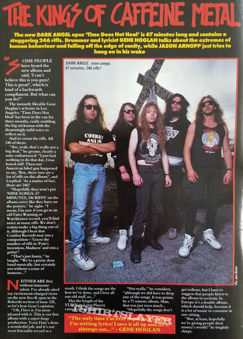 Dark Angel ' Time Does Not Heal ' Original Vinyl LP + Promotional Poster + Ads Dark Angel ' Time Does Not Heal ' Original Vinyl LP + Promotional Poster + Ads