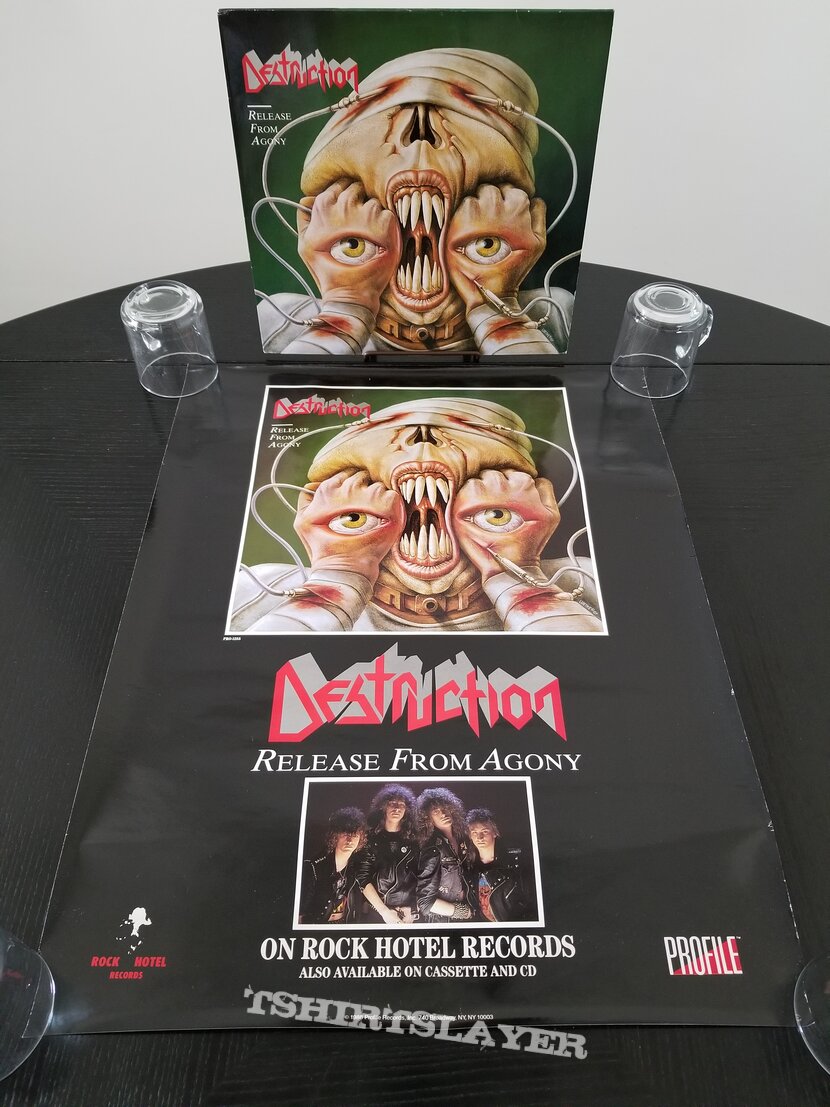 Destruction &#039; Release From Agony &#039; Original Vinyl LPs + Promotional Poster