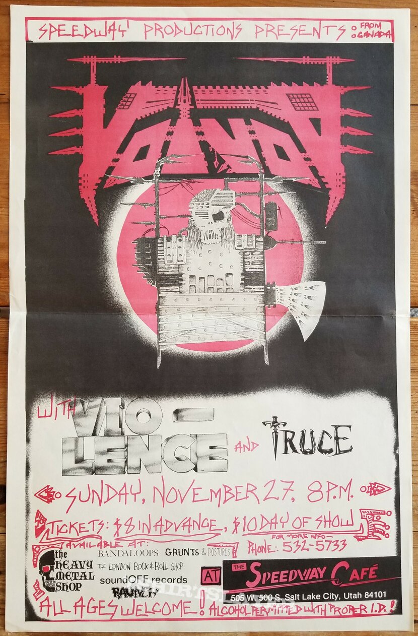 VoiVod &#039; Dimension Hatross &#039; Original Vinyl LP + Concert Bill Poster - Great Artwork By &#039; Away &#039; + Promotional Ads