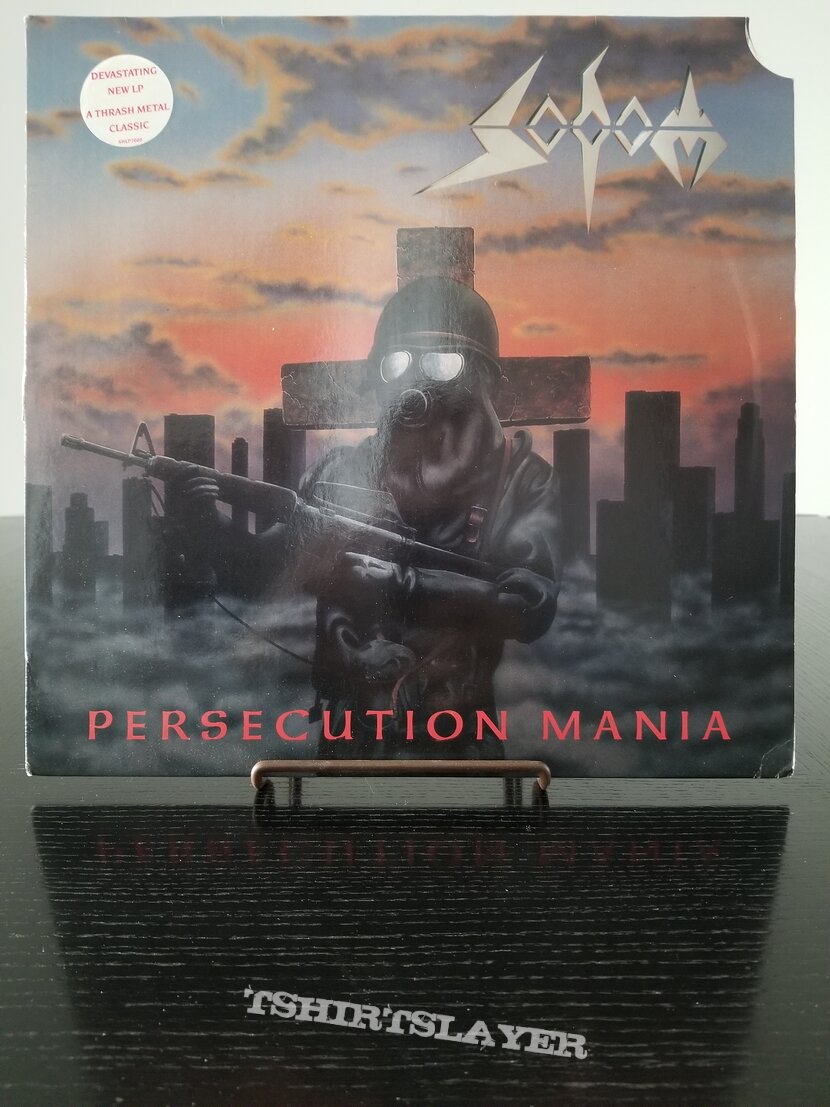 Sodom &#039; Persecution Mania &#039; In Store Promotional Stand - Up Display + Original vinyl LPs + Promotional Poster + Ads