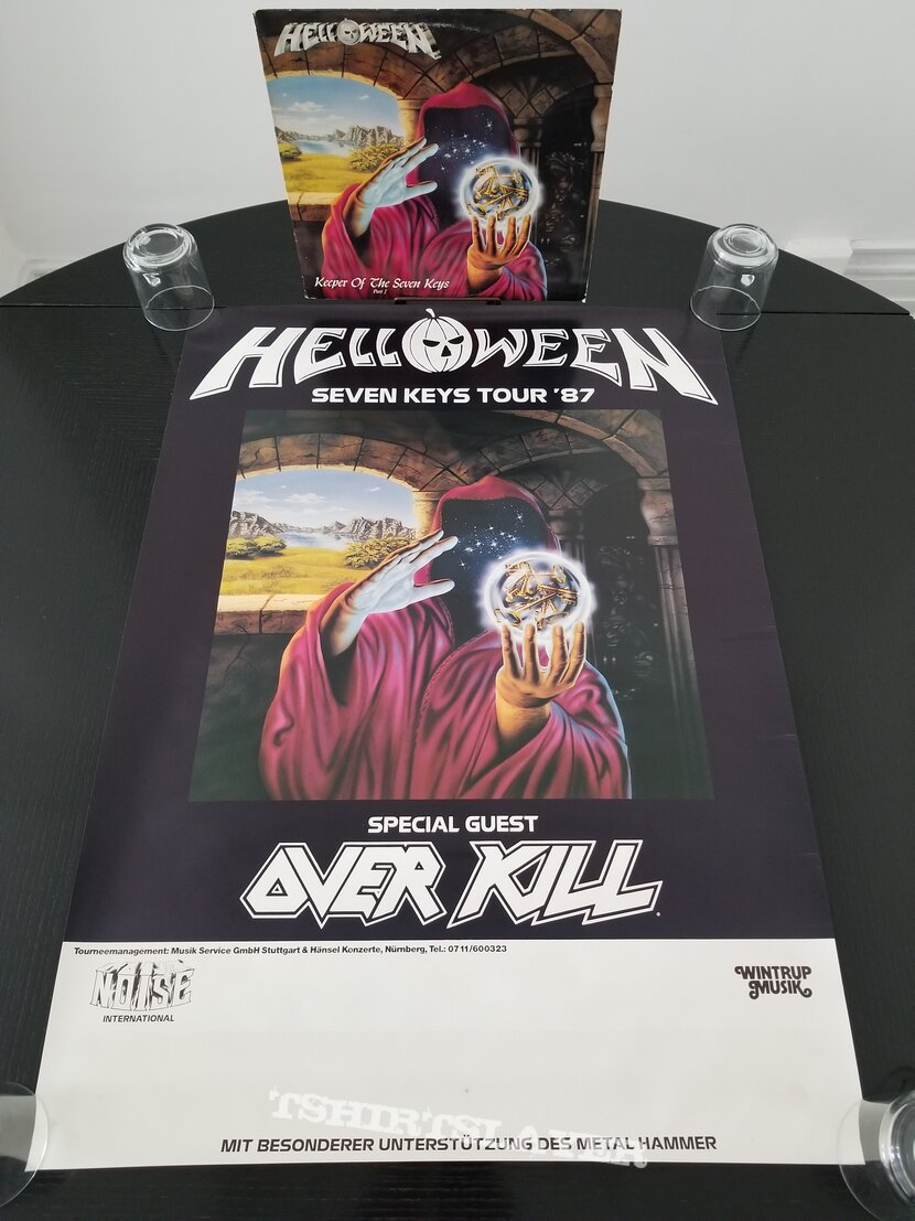 Helloween &#039; Keeper Of The Seven Keys - Part One &#039; Original Vinyl LP + Promotional Poster + Ads