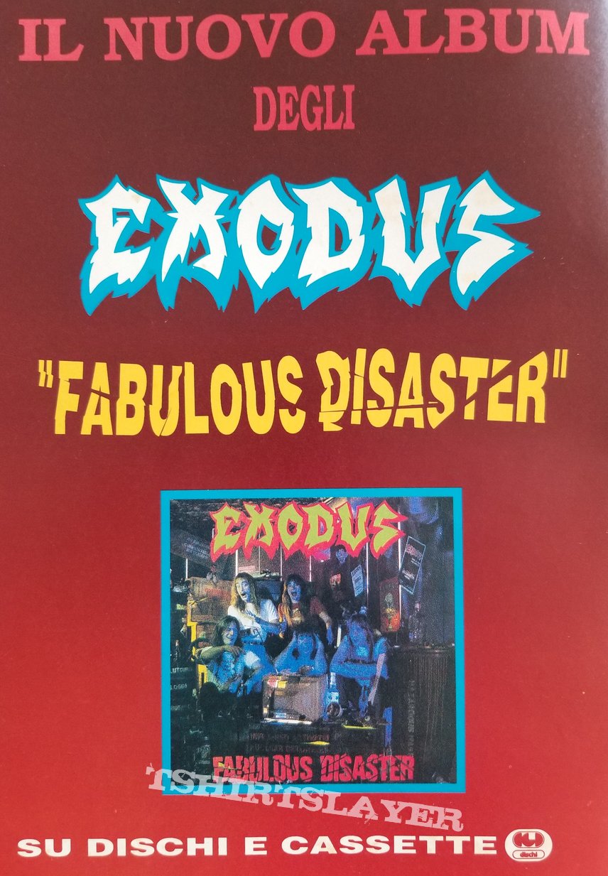 Exodus &#039; Fabulous Disaster &#039; Original Vinyl L.P. + Promotional Poster + Ads