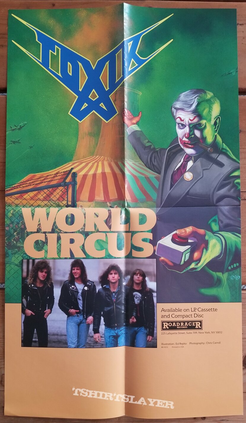 Toxik &#039; World Circus &#039; Original Vinyl LP + Promotional Poster + Ads