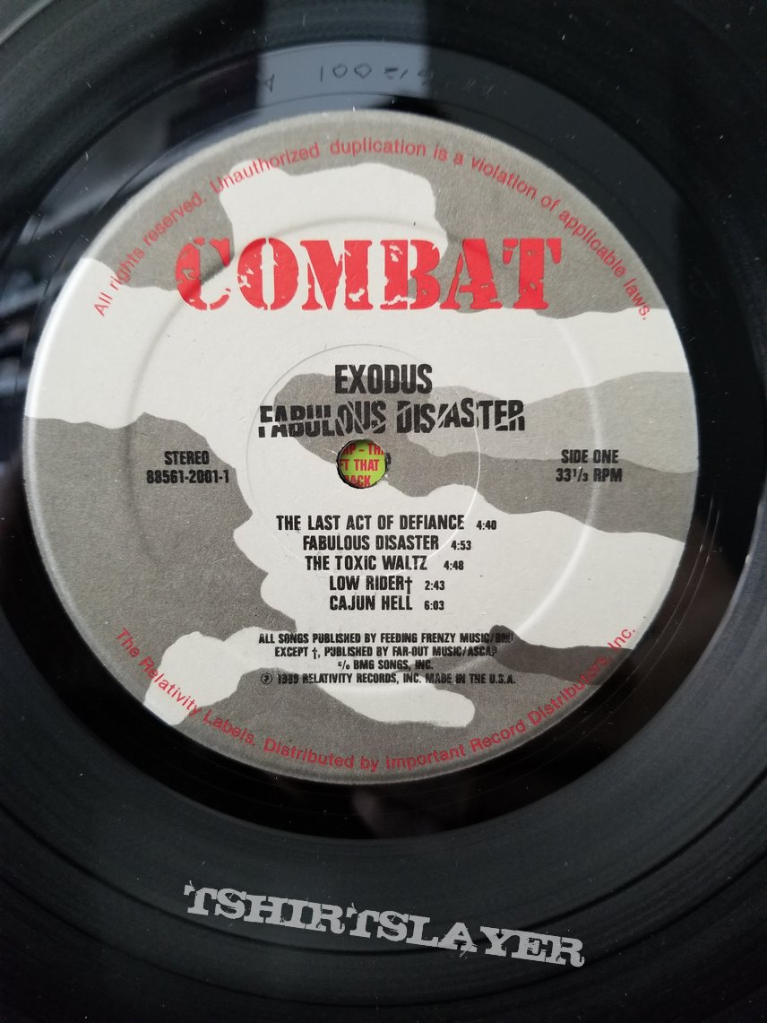 Exodus &#039; Fabulous Disaster &#039; Original Vinyl L.P. + Promotional Poster + Ads
