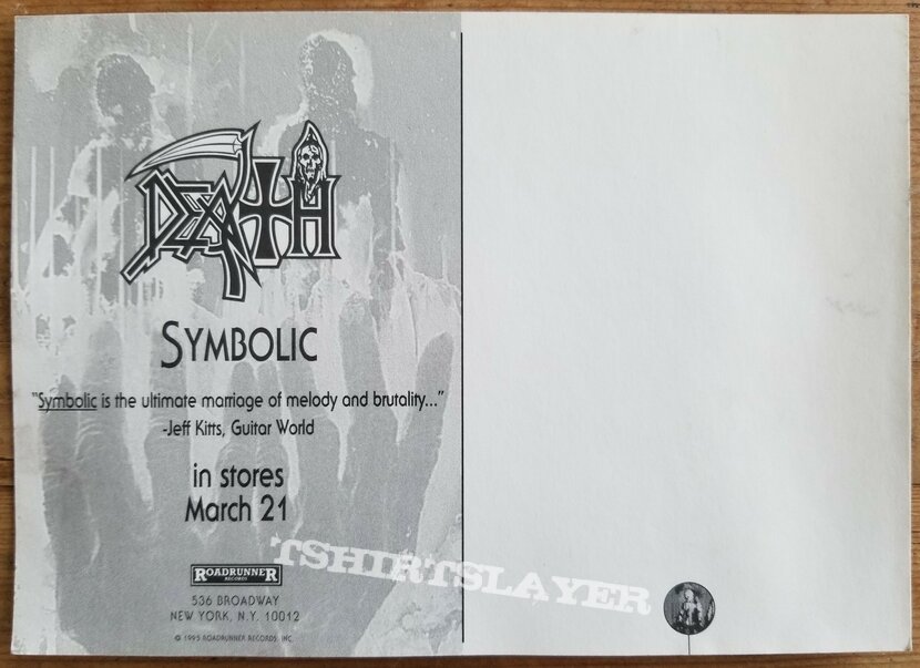 Death &#039;Symbolic&#039; Original Vinyl LP + Posters + Ads