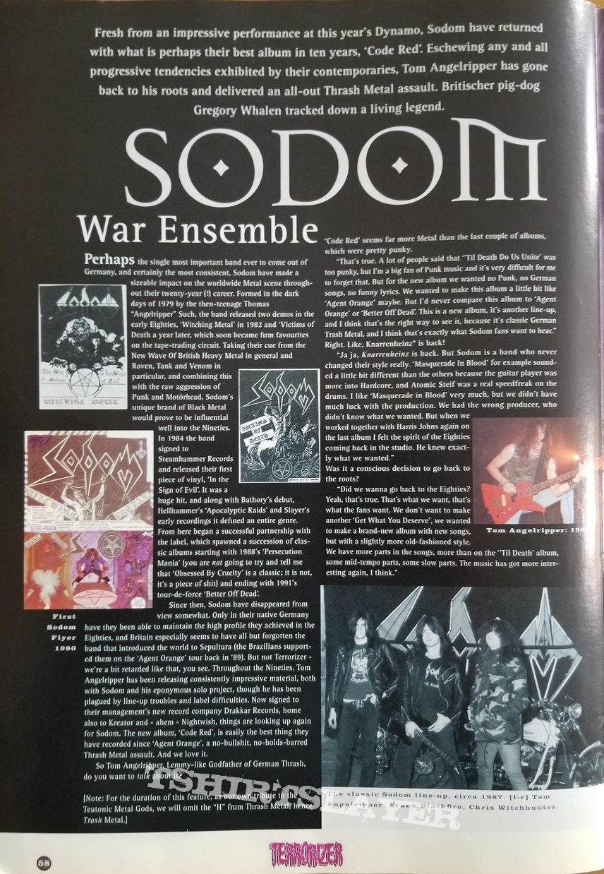 Sodom &#039; Code Red &#039; Re-Issue Vinyl  LP ( Drakkar )  + Promotional Ads