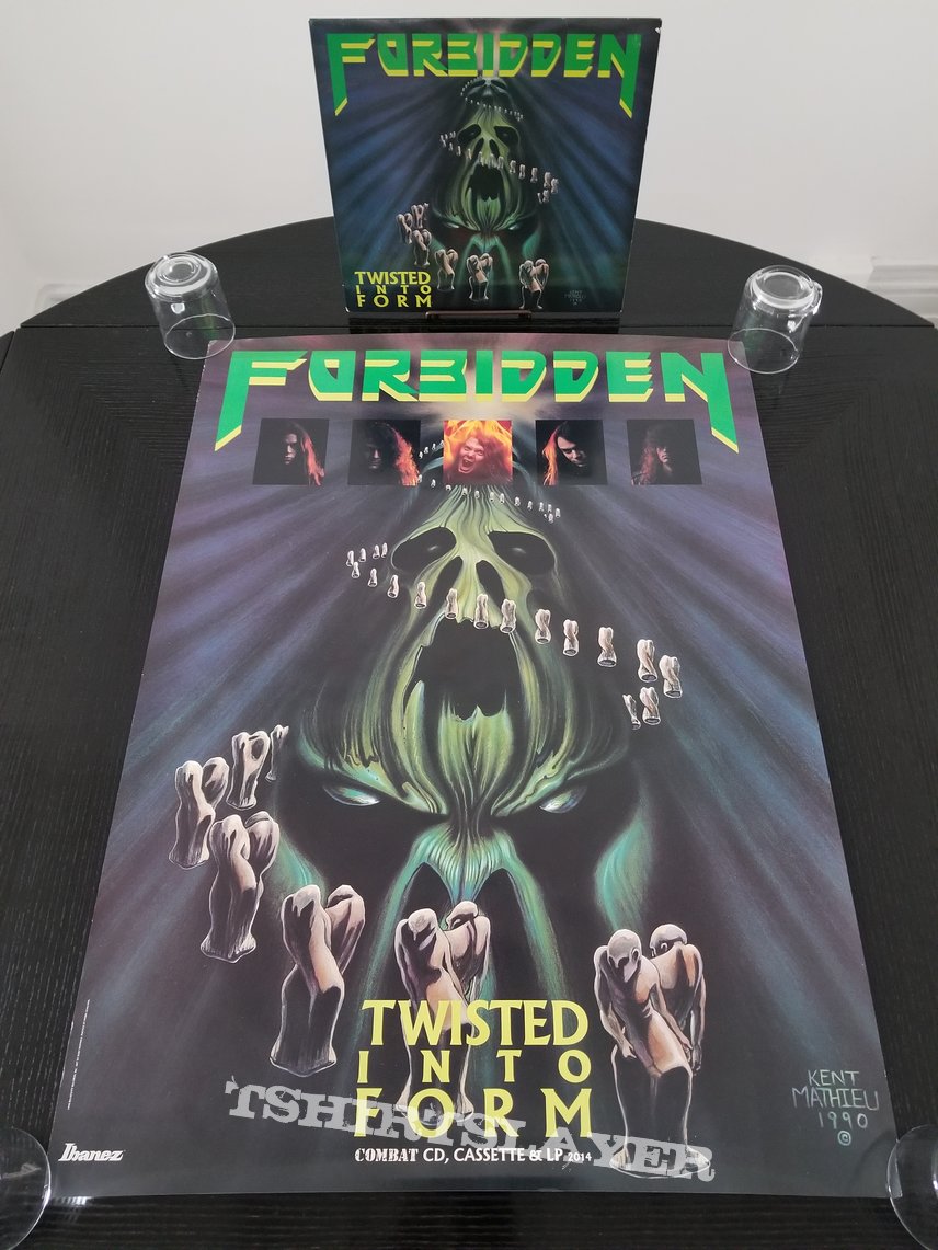 Forbidden &#039; Twisted Into Form &#039; Original Vinyl L.P. + Promotional Poster + Ads