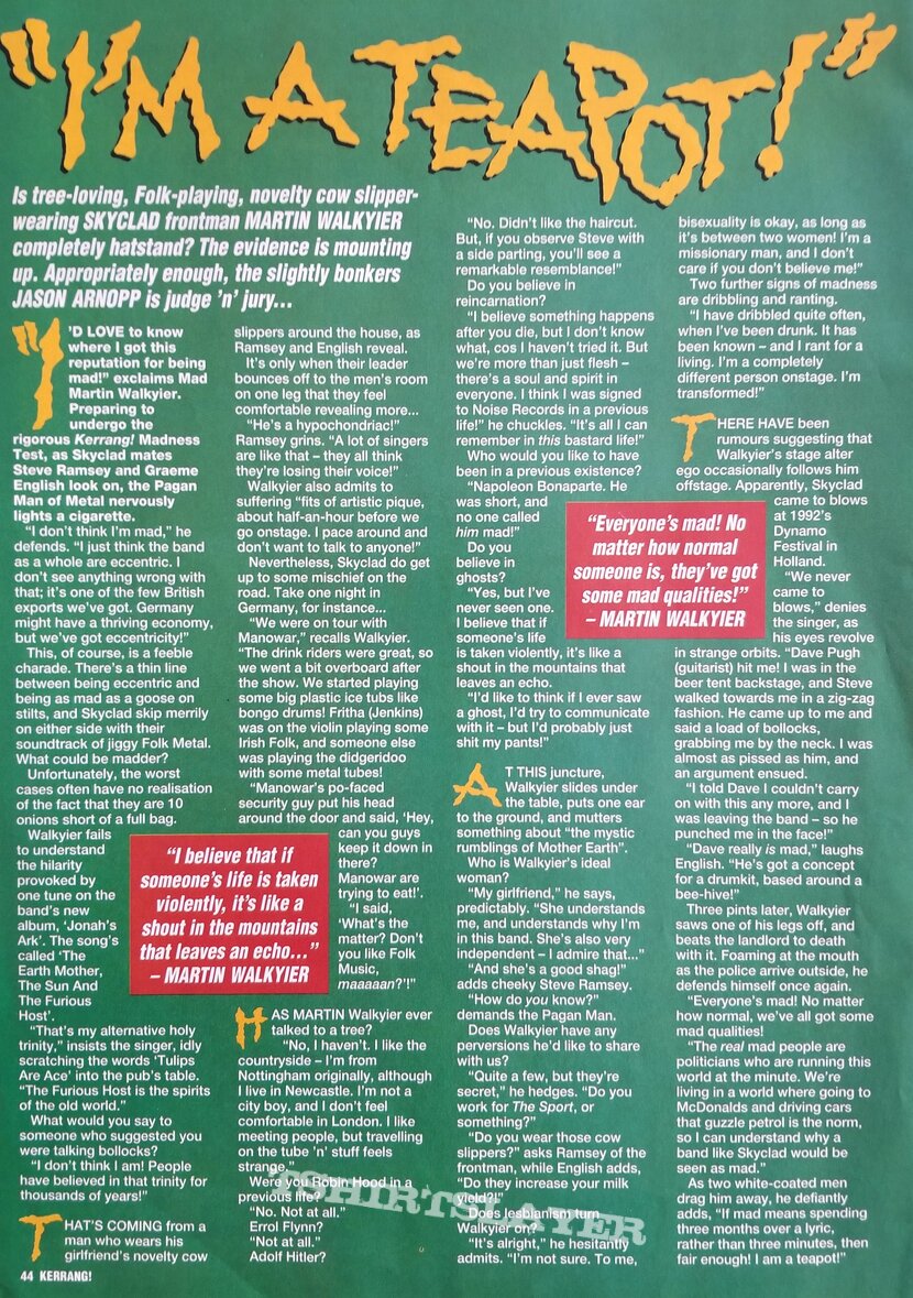 Skyclad ' The Wayward Sons Of Mother Earth ' Original Vinyl LP + Promotional Poster + Ads Skyclad ' The Wayward Sons Of Mother Earth ' Original Vinyl LP + Promotional Poster + Ads