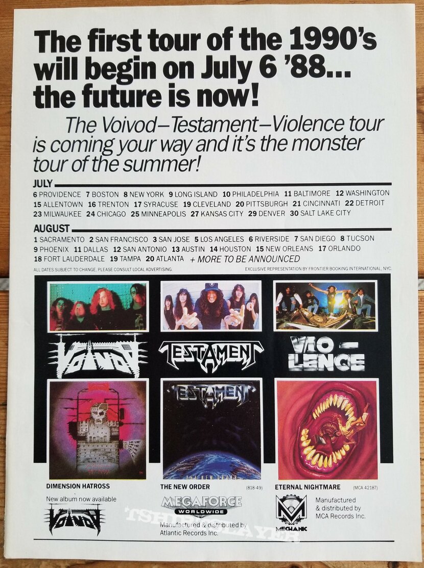 VoiVod &#039; Dimension Hatross &#039; Original Vinyl LP + Concert Bill Poster - Great Artwork By &#039; Away &#039; + Promotional Ads