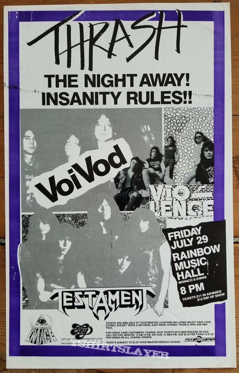 VoiVod &#039; Dimension Hatross &#039; Original Vinyl LP + Concert Bill Poster - Great Artwork By &#039; Away &#039; + Promotional Ads