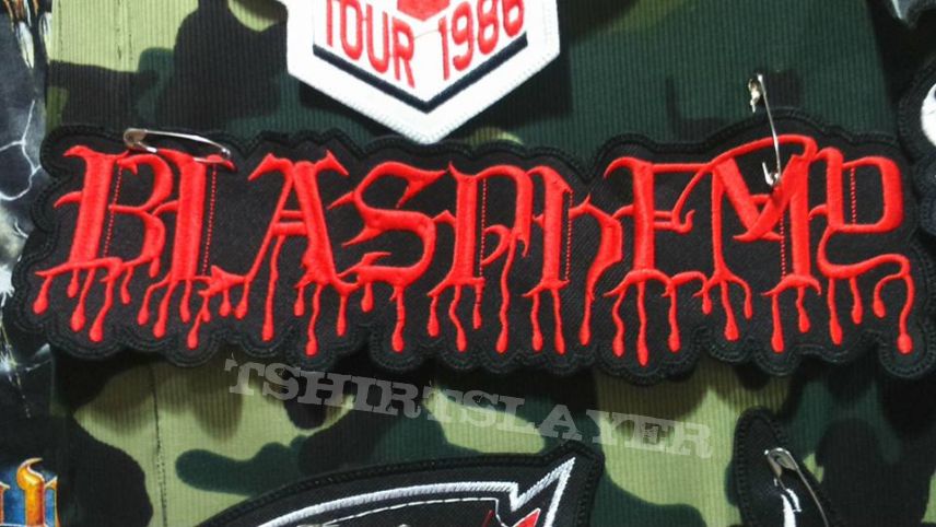 Blasphemy back shaped logo patch