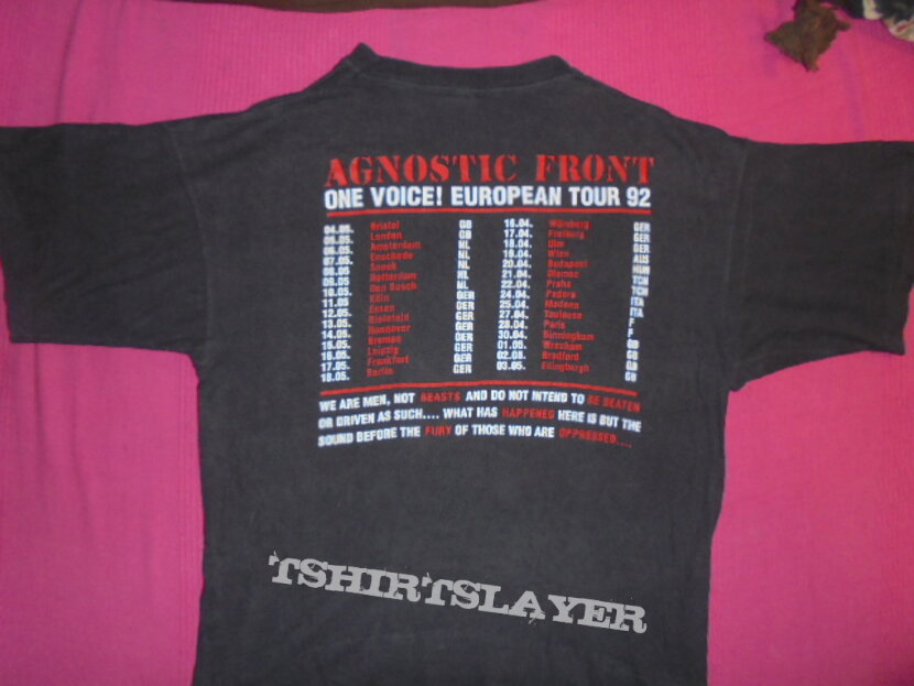 Agnostic Front -1992-Euro-tour  shirt XL