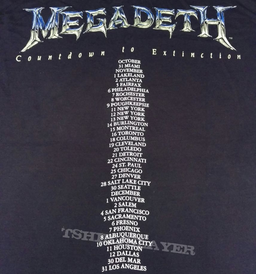 Megadeth Countdown to Extinction Tour T-Shirt