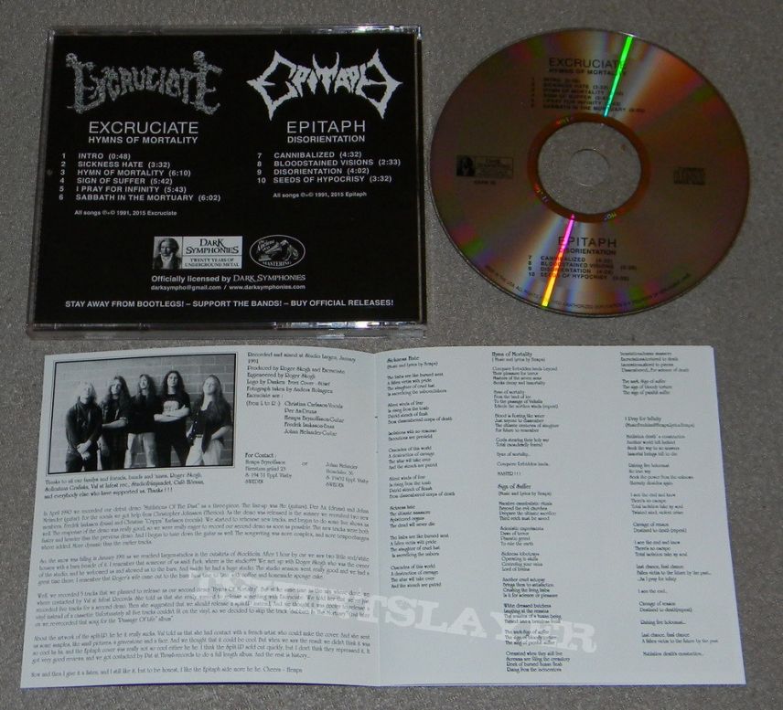 Epitaph / Excruciate - Split - Re-release CD