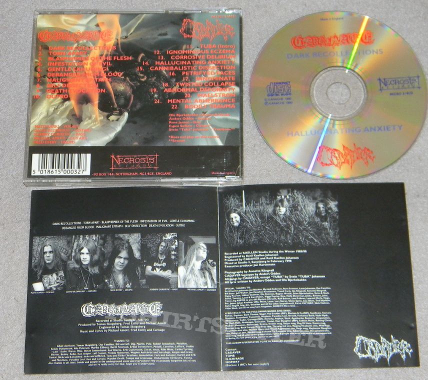 Carnage / Cadaver - Dark recollections/Hallucinating anxiety