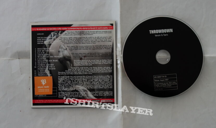 Throwdown – Venom &amp; Tears - Promo CD