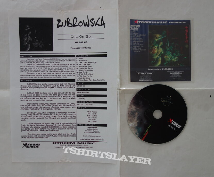 Zubrowska – One On Six - Promo CD