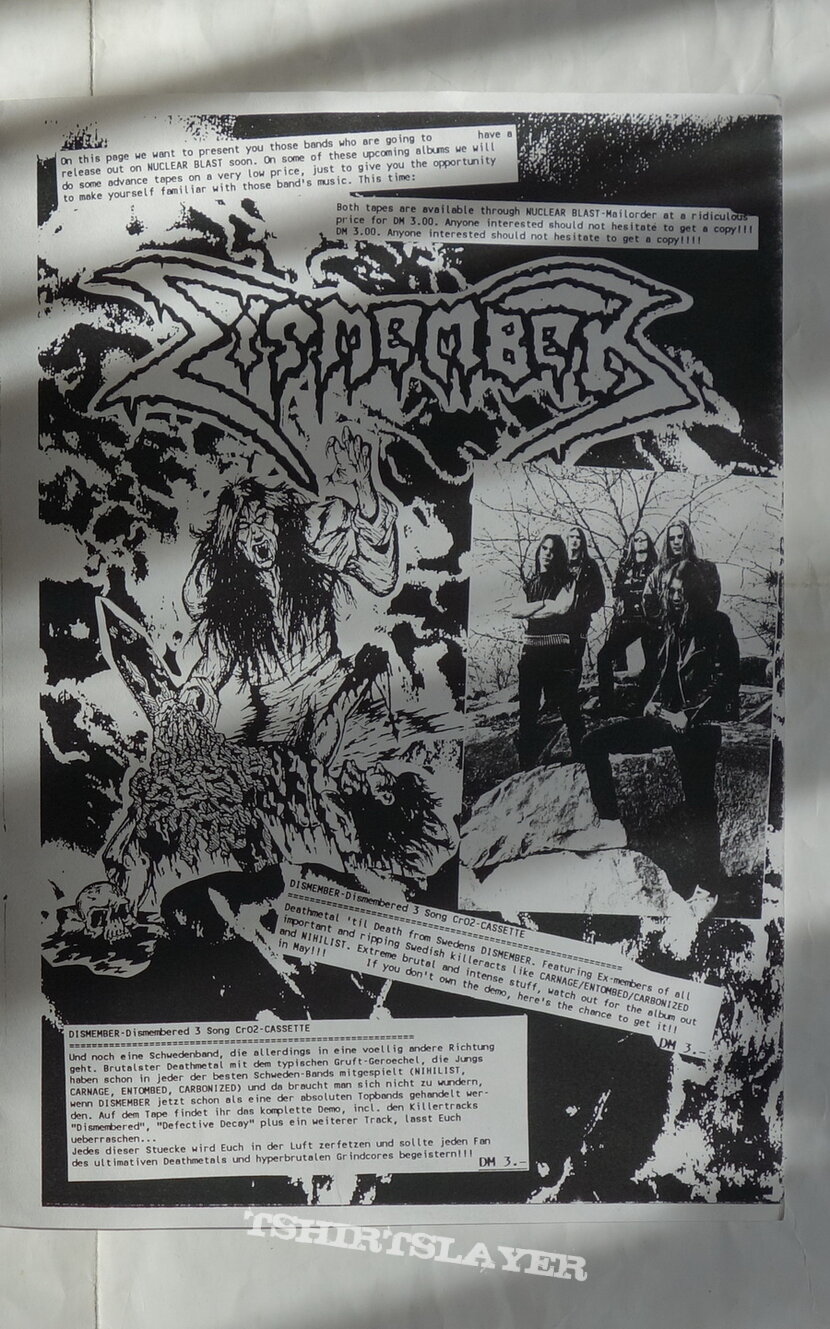 Dismember - Dismembered Demo - Promo Flyer