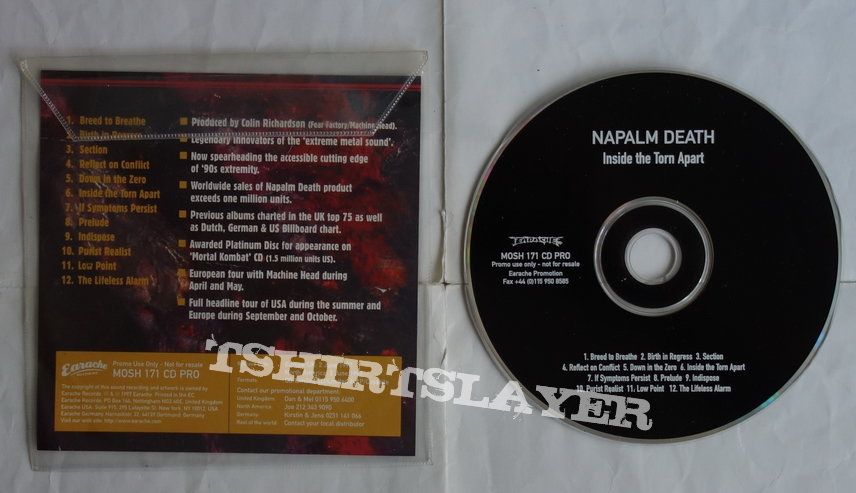 Napalm Death - Inside the torn apart - Promo CD