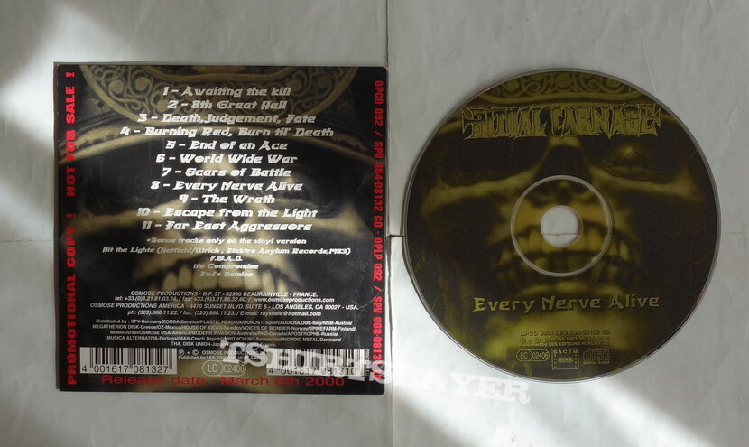 Ritual Carnage - Every nerve alive - Promo CD