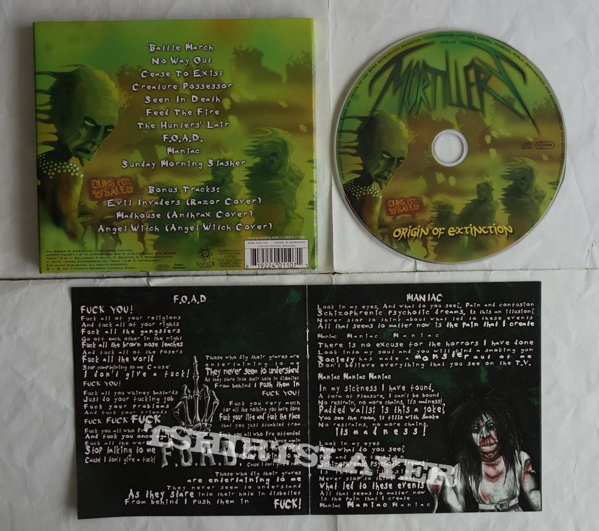 Mortillery - Origin of extinction - Digipack CD