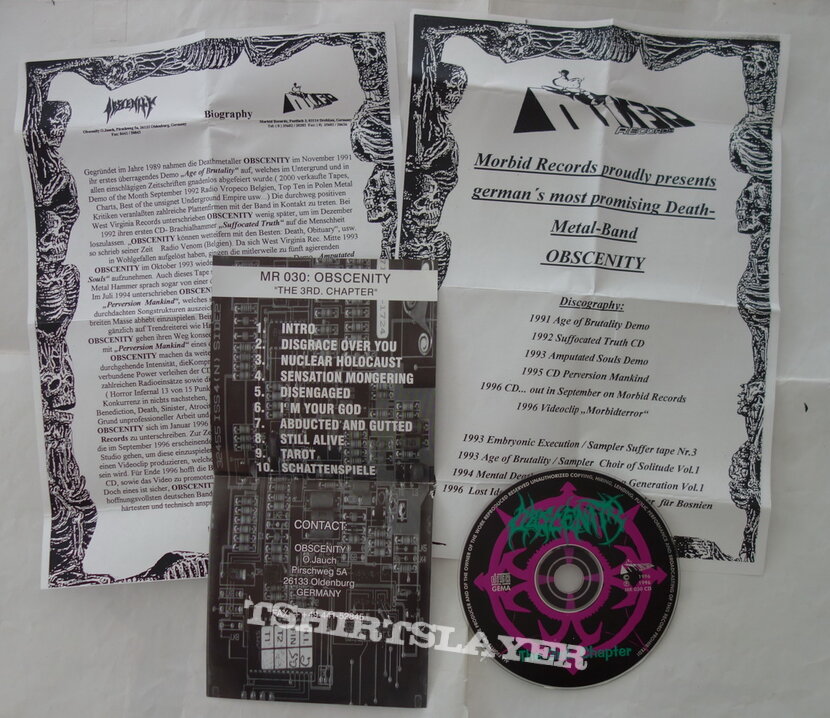 Obscenity – The 3rd Chapter - Promo CD