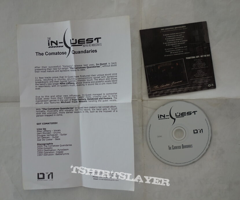 In-Quest ‎– The Comatose Quandaries - Promo CD