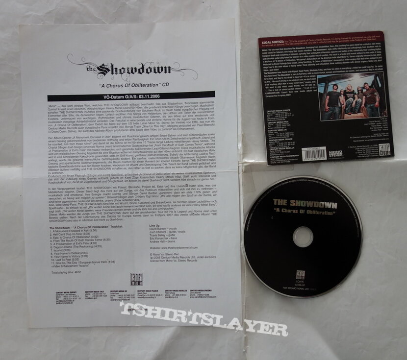 The Showdown – A Chorus Of Obliteration - Promo CD