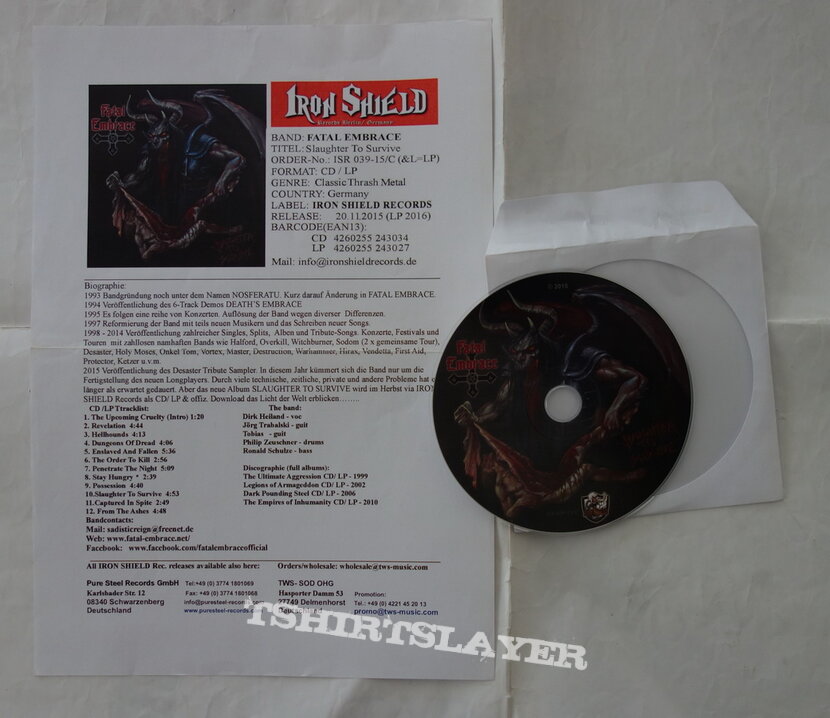 Fatal Embrace – Slaughter To Survive - Promo CD