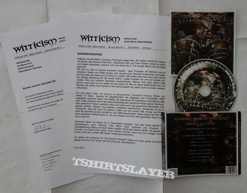 Witticism – Anthems For The World’s Downfall - Promo CD