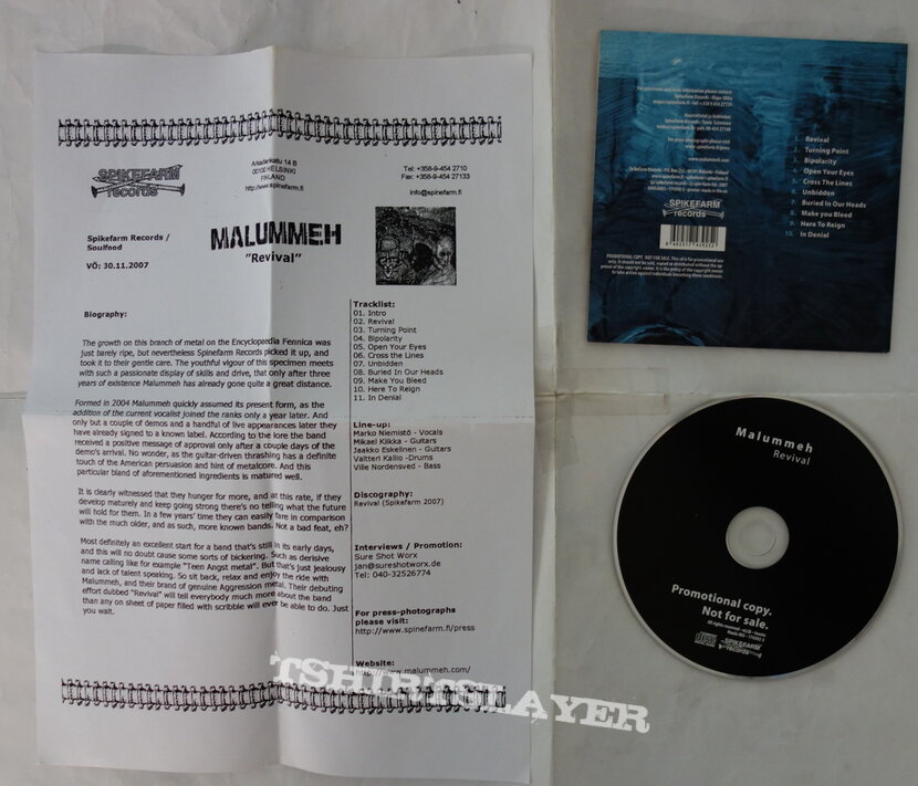 Malummeh – Revival - Promo CD