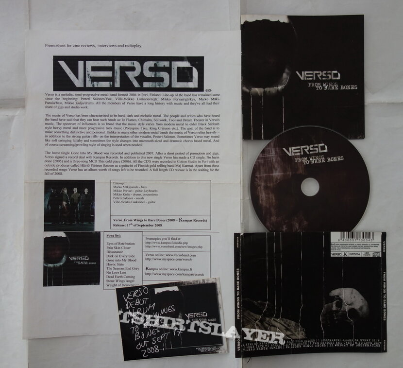 Verso – From Wings To Bare Bones - Promo CD